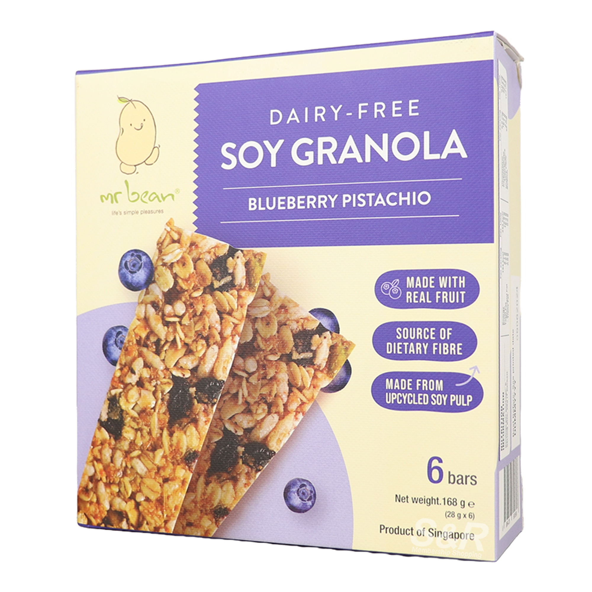 Mr. Bean Blueberry Pistachio Soy Granola Bars 6pcs Mr. Bean Blueberry Pistachio Soy Granola Bars 6pcs